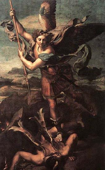 RAFFAELLO Sanzio St Michael and the Satan oil painting picture